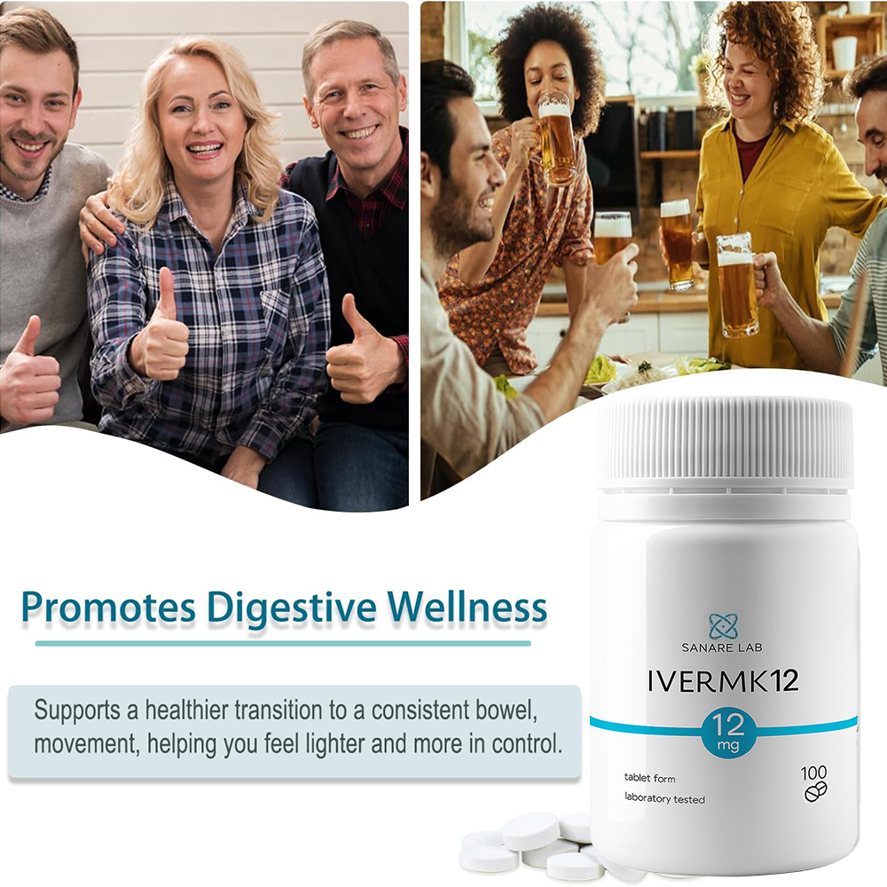 Sanare Lab IVERMK 12 mg 100 Tablets Anti-cancer drugs to eliminate parasites